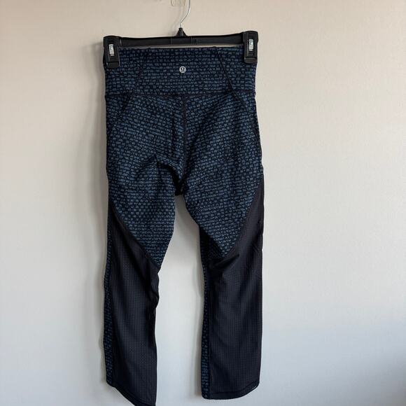 Lululemon Deep Breath Crop Leggings Alberta Lake Teal Shatter Weave Desert 4 - Picture 6 of 9